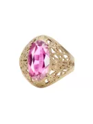 Style vintage Anneau Améthyste Or jaune 14 carats vrc074y